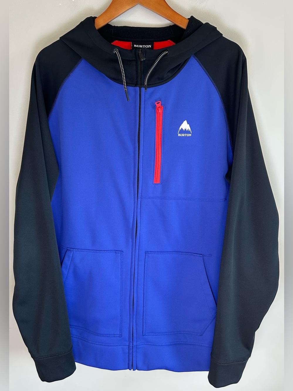 Burton Men’s Full-Zip Crown Bonded Fleece Hoodie Sweater Jacket XXL Purple Black